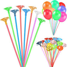 Party Balloons Sticks -Pack 8