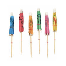 Long Decorative Cocktail Umbrellas Pack 6