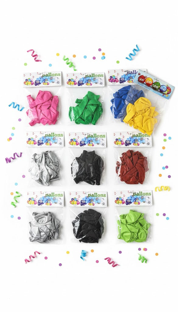 Large Celebration Balloons Pack 8 - Colors Collection